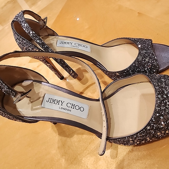 Jimmy Choo star coarse glitter sandals 37 - Picture 3 of 9